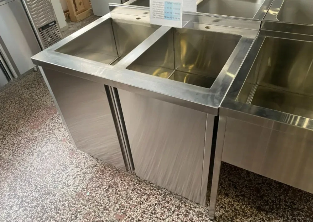Nerezové dřezy se skříňkou svař. (délka 100-120cm)