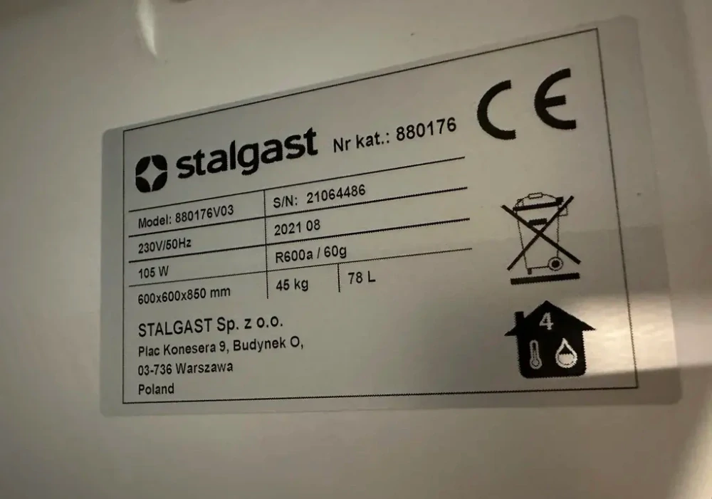 Mrazící nerezová skříň Stalgast