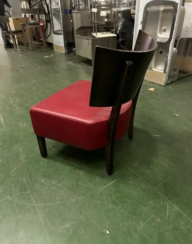 Stolní židle z pravého dubu 61,5x57x80cm - červená