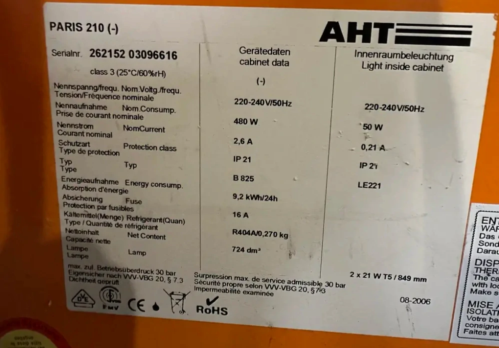 Mrazák AHT Paris 210
