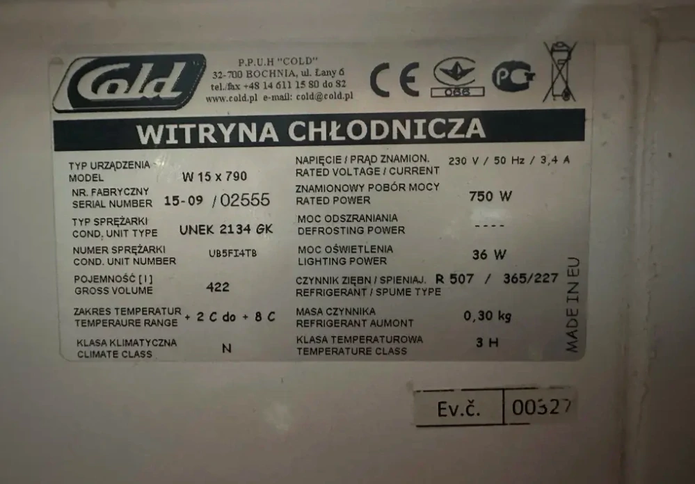 Chladící vitrína Cold 125x78x120cm