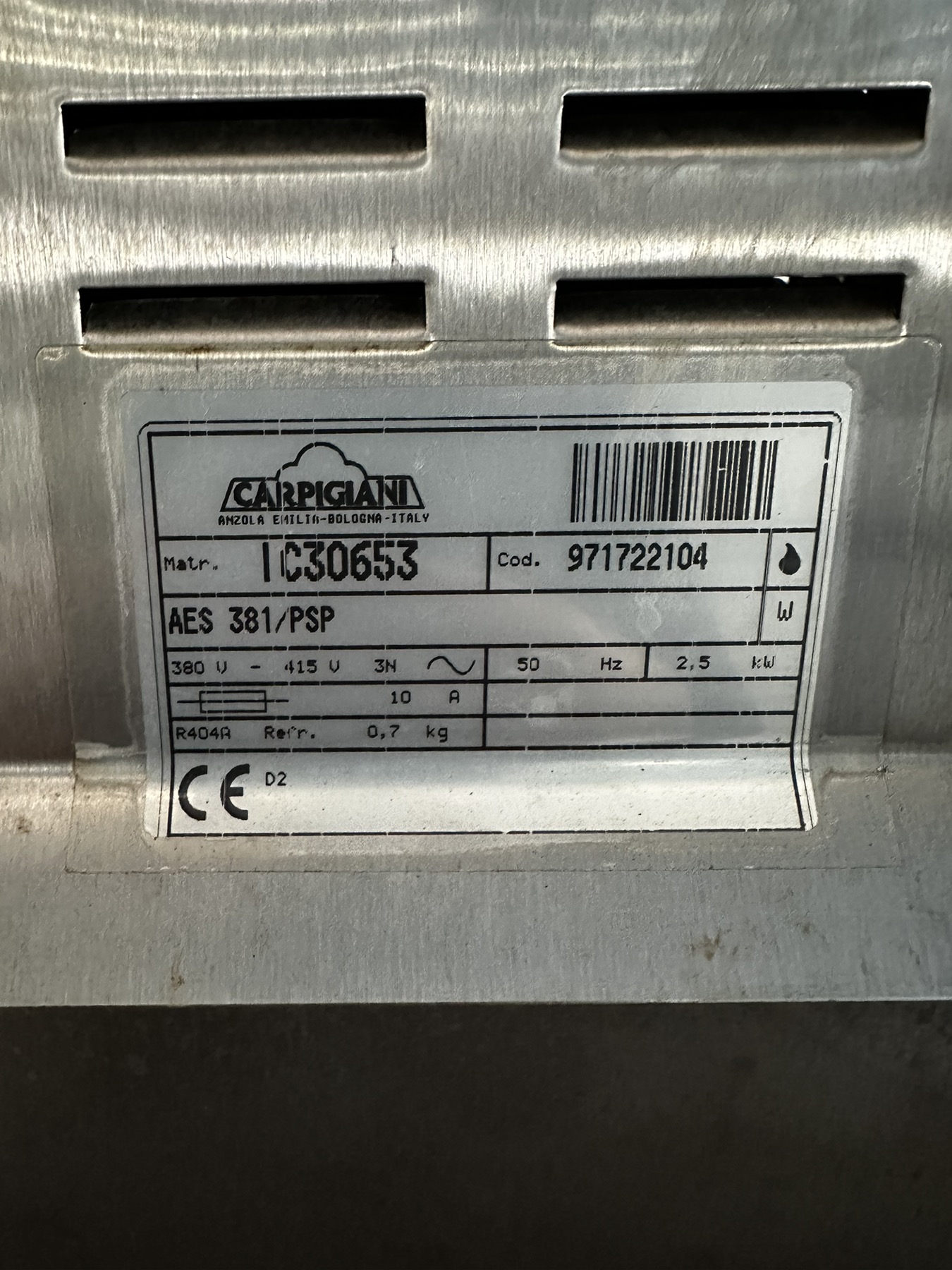 Zmrzlinový stroj CARPIGIANI AES 381 PSP, rok 2005