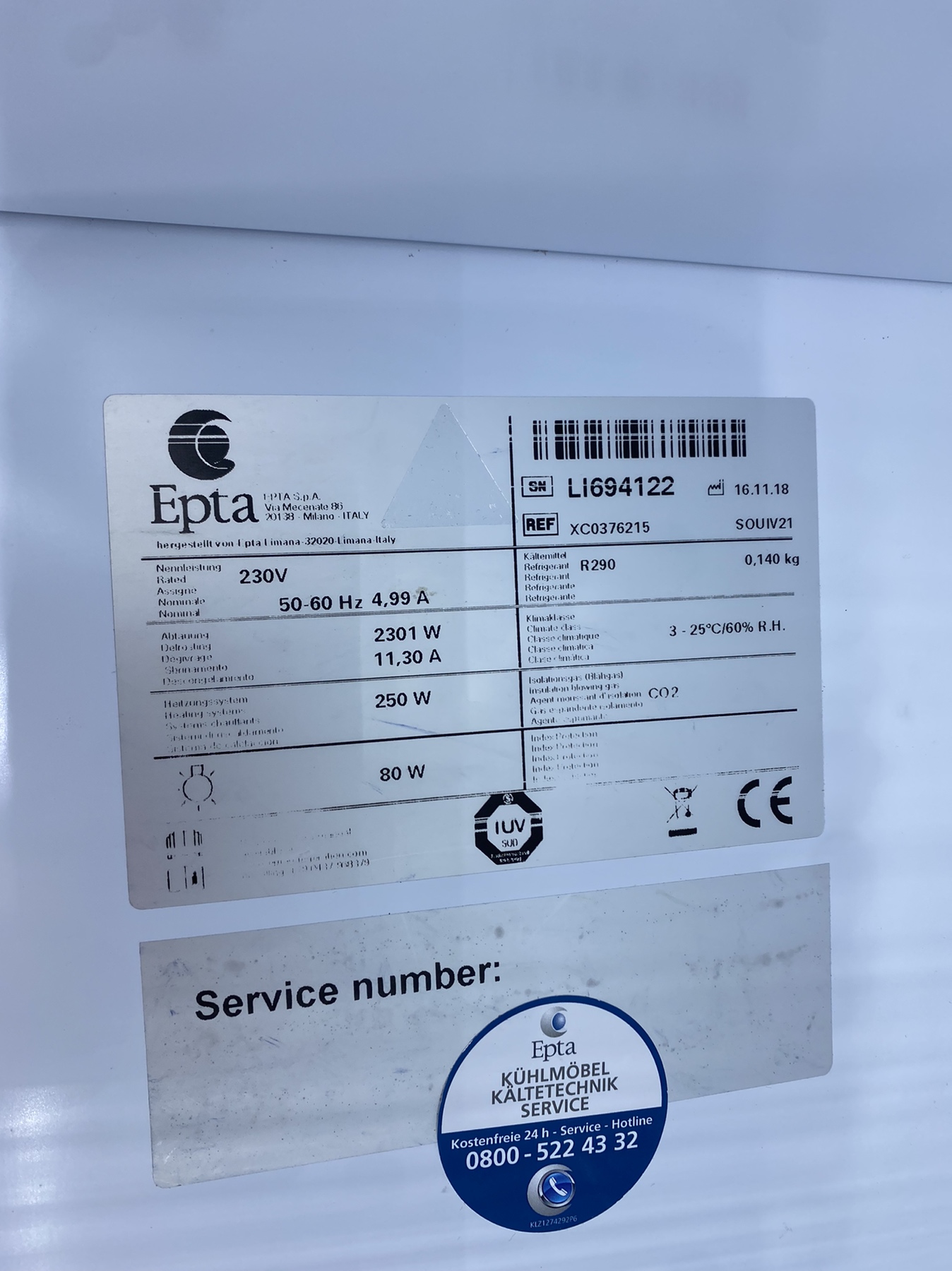 Mrazící nástavba Epta Costan 210