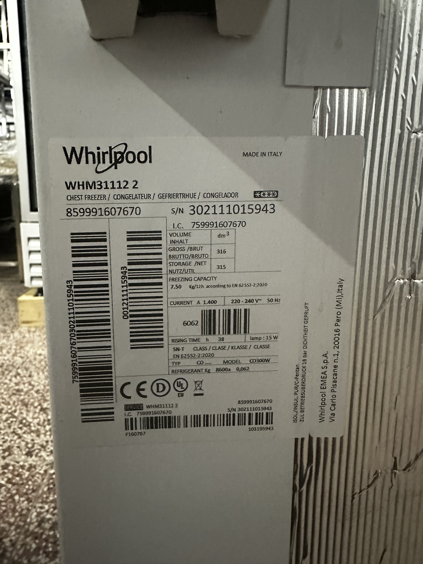 Mrazicí truhla Whirlpool
