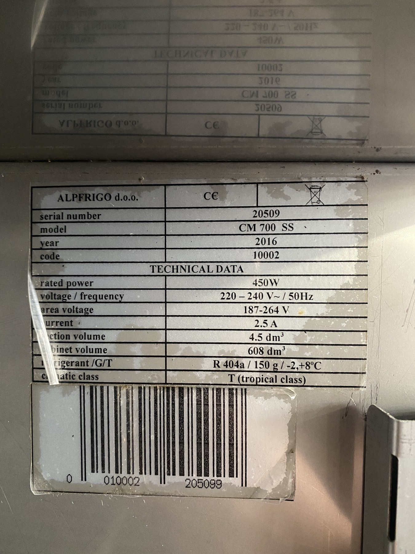 Lednice nerezová CM 700 SS