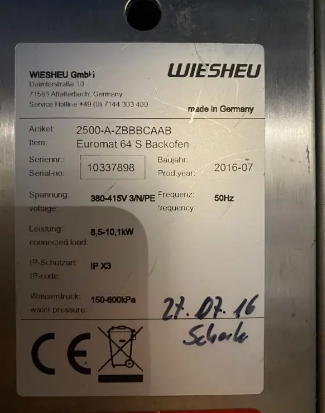 Pekařská sestava Wiesheu 2016/2017/2018 vč. vozíku