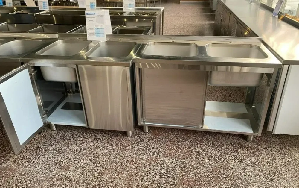 Nerezové dvojdřezy se skříňkou lisované