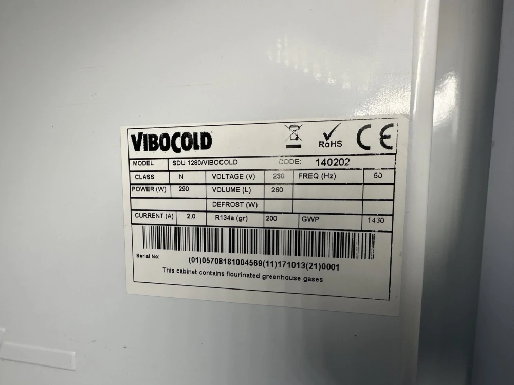 Jednodvéřová lednice Vibocold SDU 1280